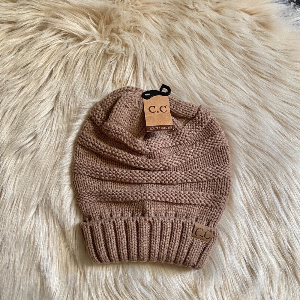 New C.C taupe slouchy hat